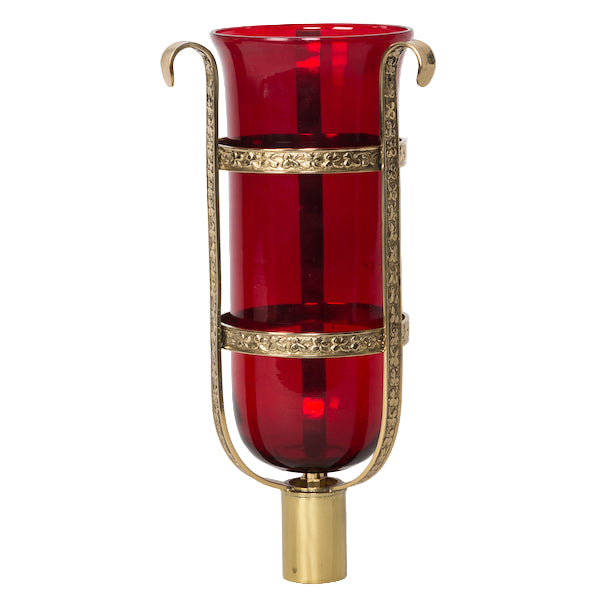 Traditional Sanctuary globe basket to Convert your candlestick into a sanctuary lamp.
Fits most candlesticks with 1 1/2" socket.