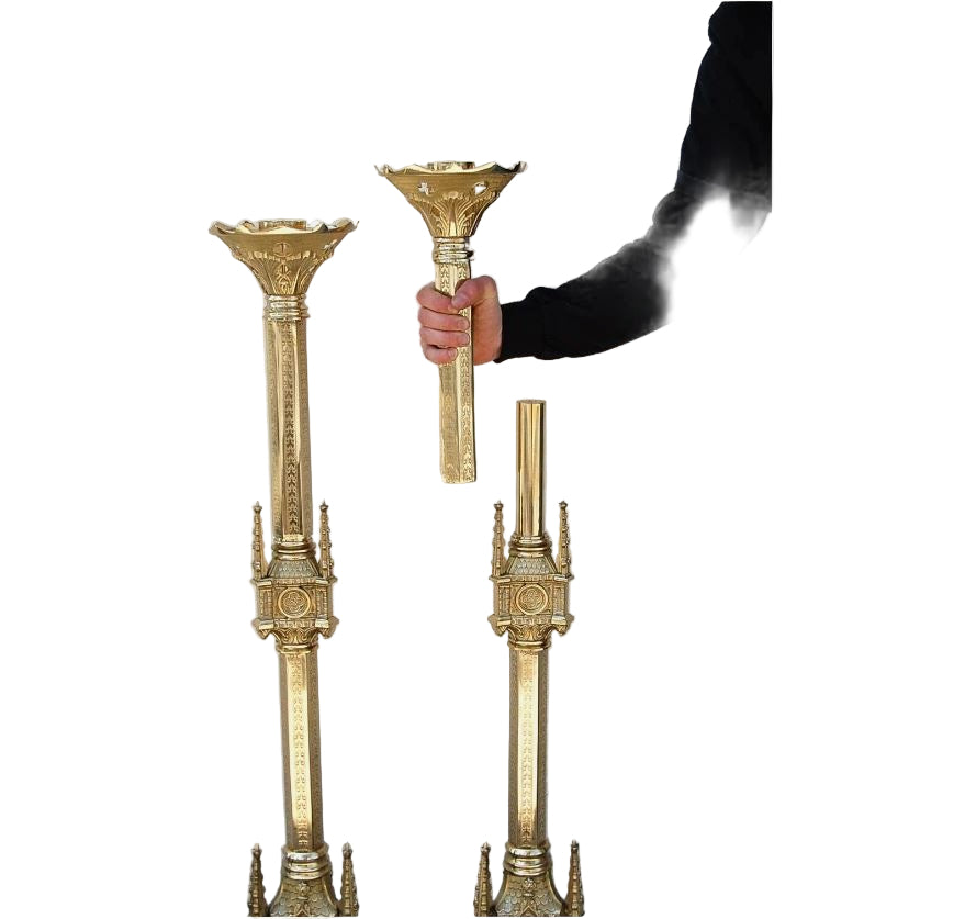 H-61A Gothic Processional Acolyte Candlestick