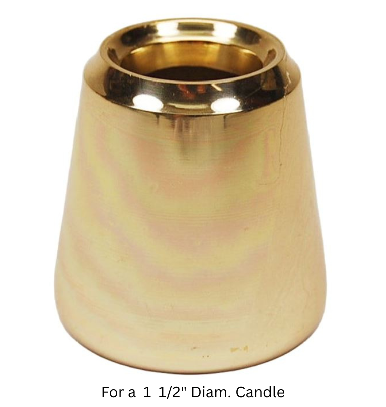 1 1/2" Smooth Brass Candle Follower