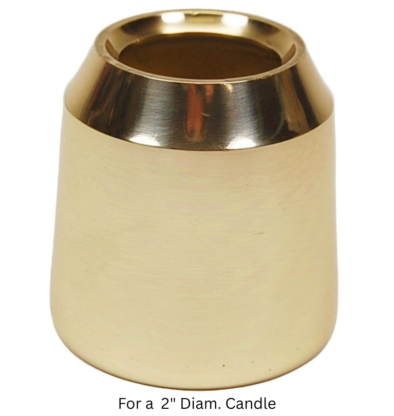 2" Smooth Brass Candle Follower