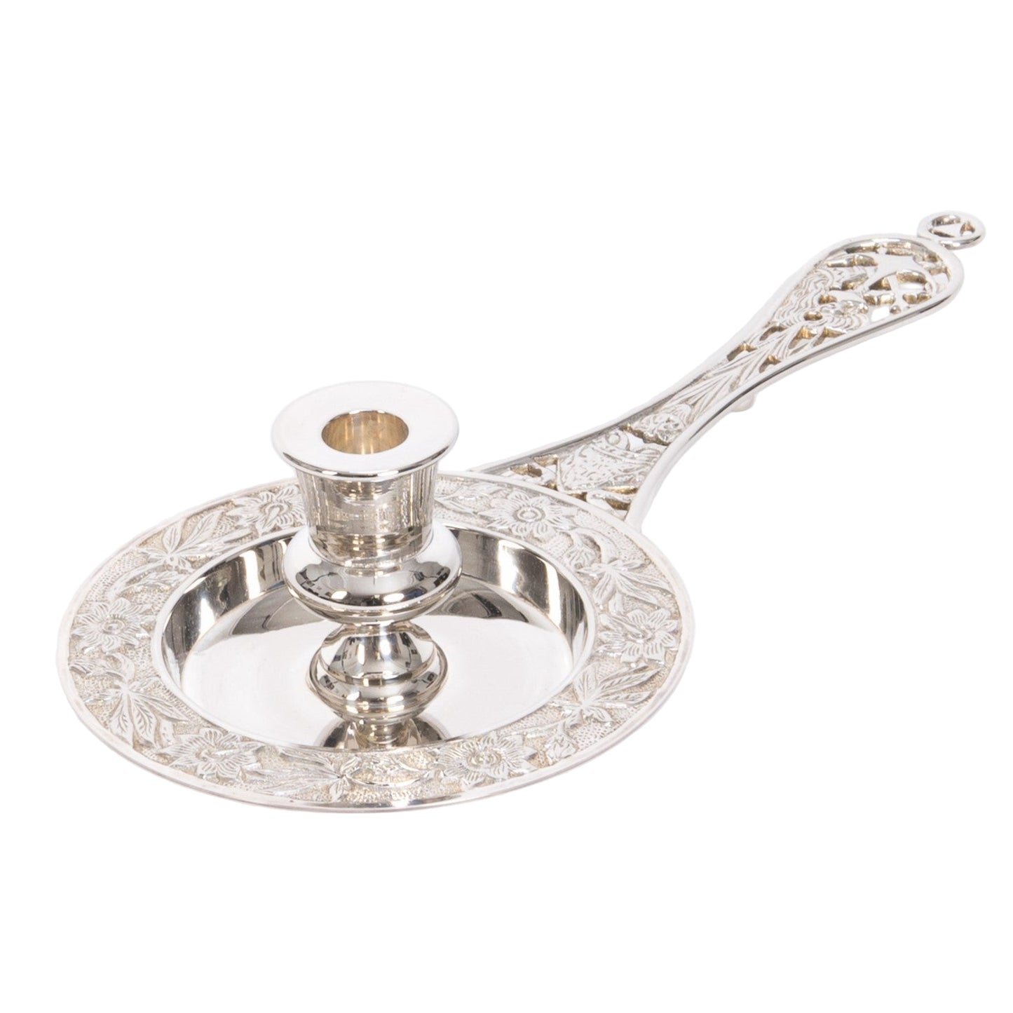 H-105S Silver Plated Bishop Bugia, Candle Holder