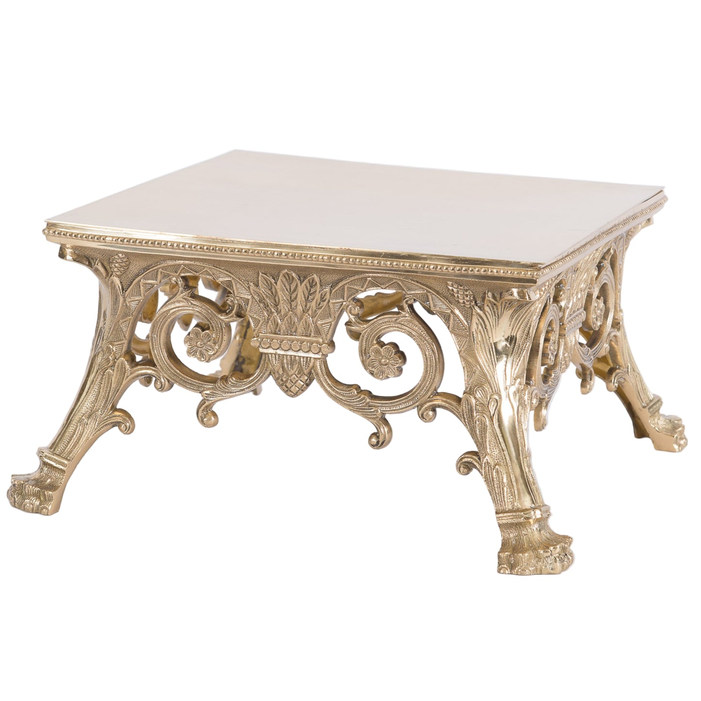 Monstrance Table / Thabor / Tabor. Polished Brass and Lacquered. Scrolls and Ornate Filigree under the mensa.