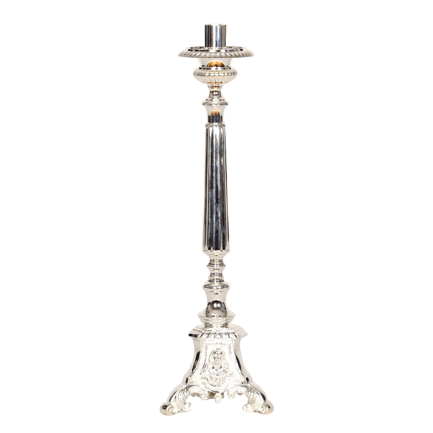 H-175S Silver Plated Holy Family Candlestick