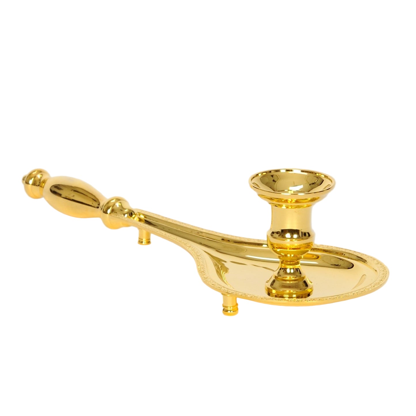 H-206G Gold Plated Bishop Bugia, Candleholder
