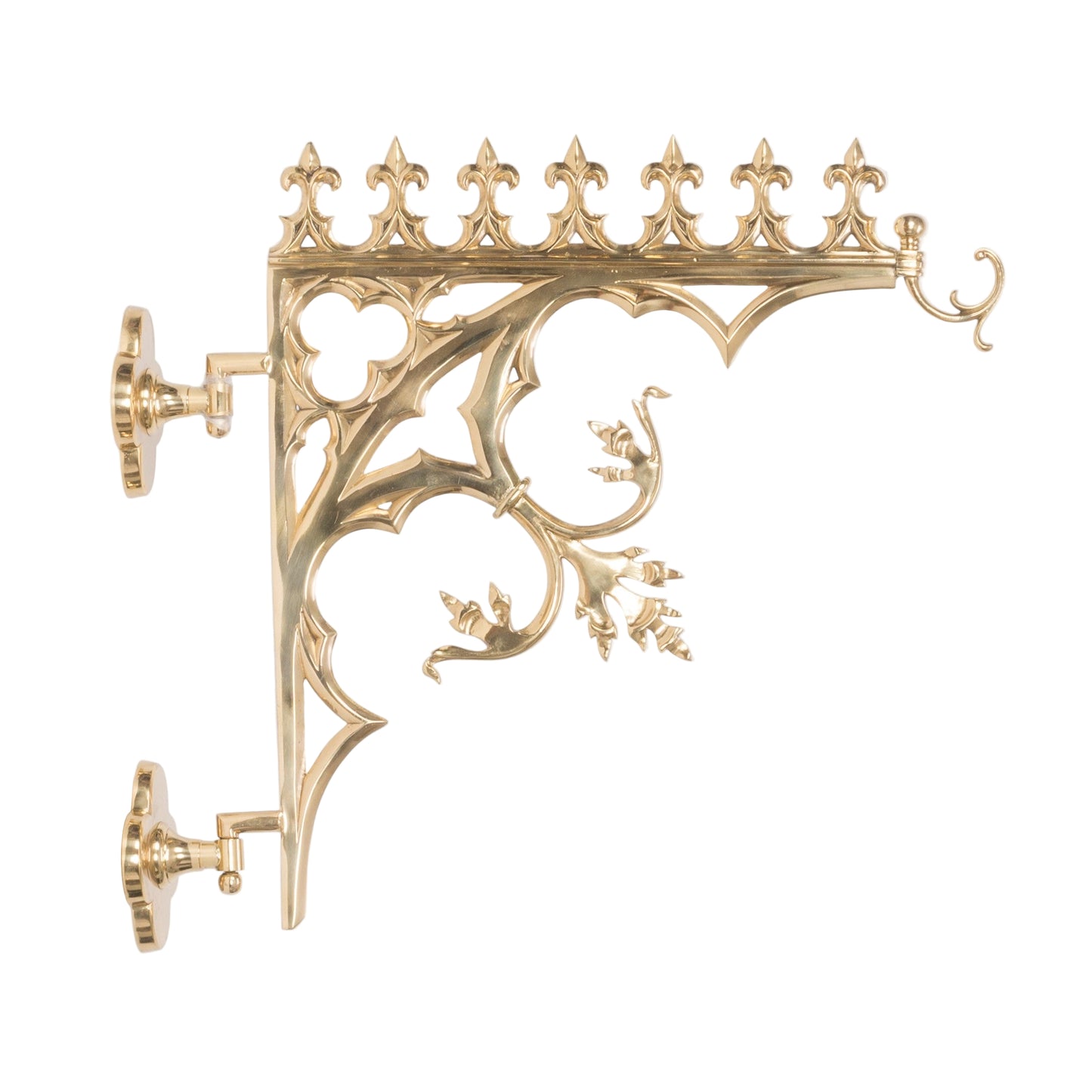 Traditional style brass Hanging Sanctuary Lamp Wall Bracket with Hinged Pivot Wall Mount, brass sanctuary lamp wall bracket