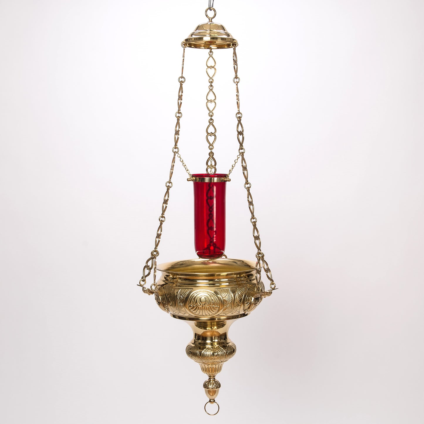 H-274 Traditional Hanging Sanctuary Lamp in Solid Brass