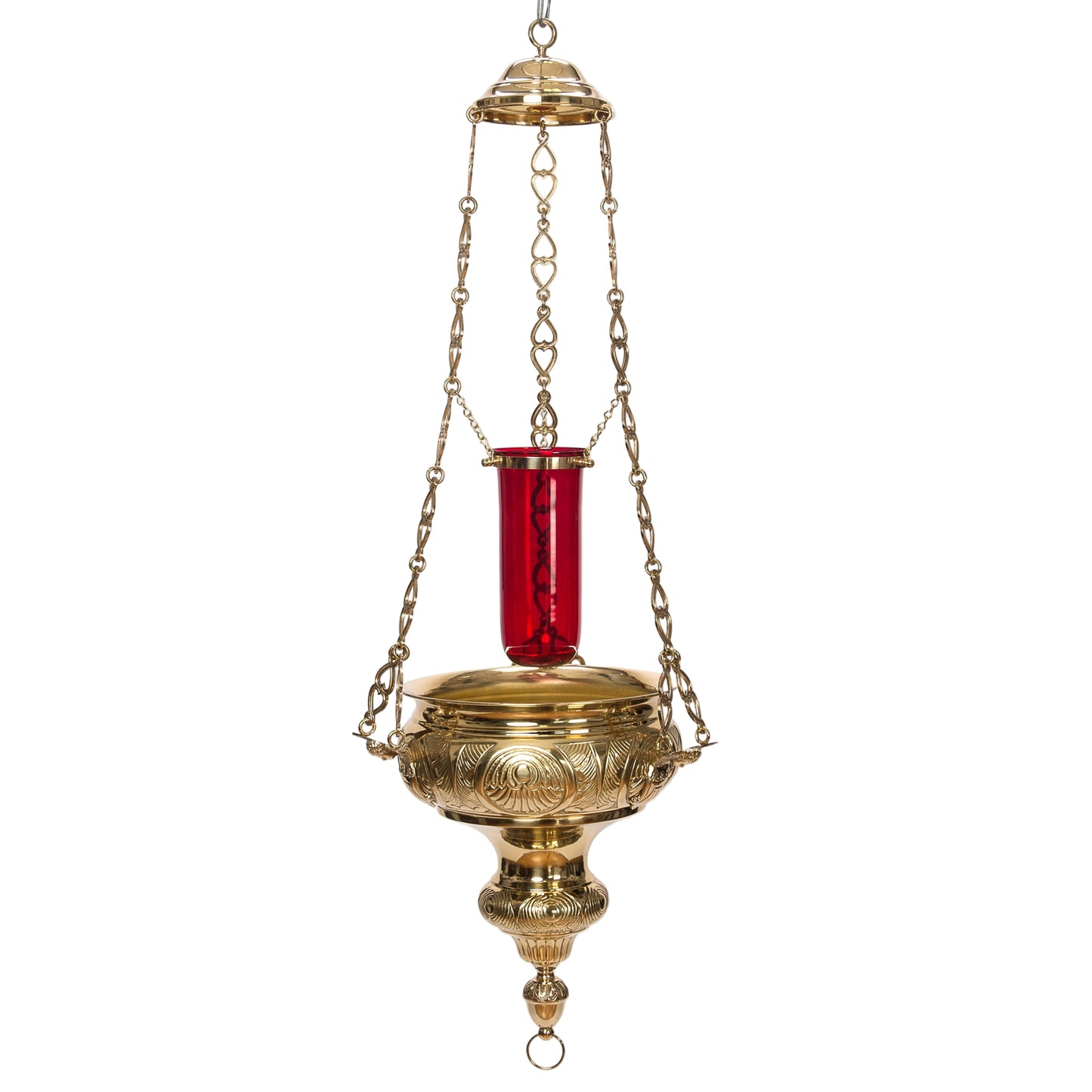 Traditional Hanging Sanctuary Lamp in Solid Brass
