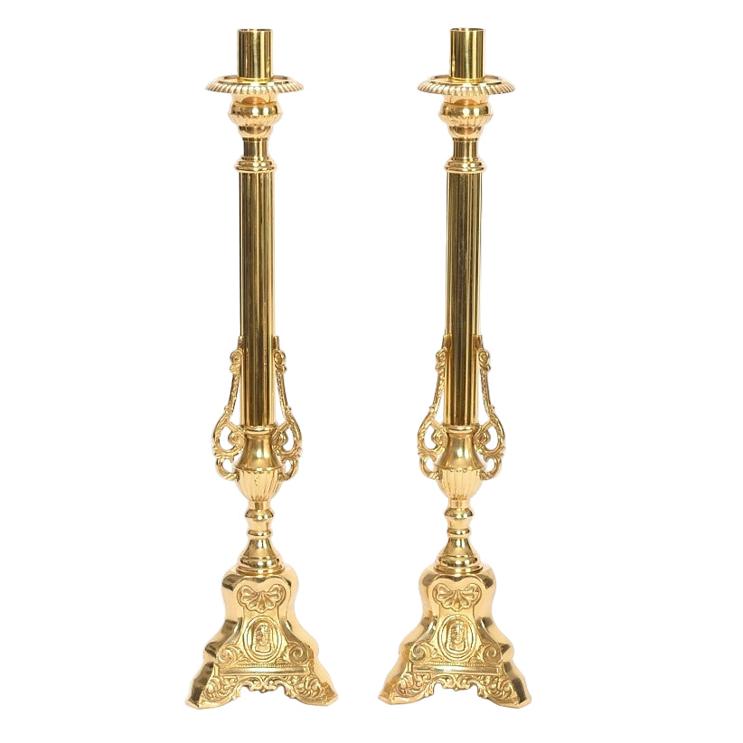 H-285 Candlestick with Brass Stem