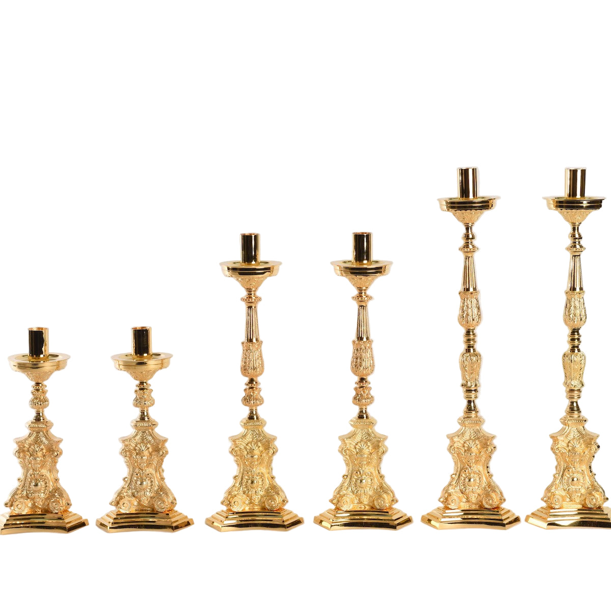 H-372GSH Short Gold Plated Candlestick