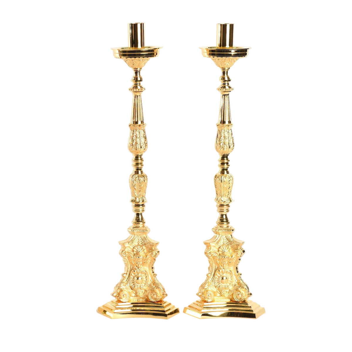 H-394G Gold Plated Altar Candlestick