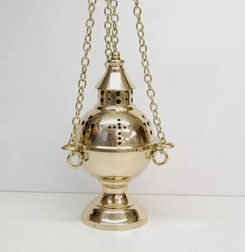 H-431 Triple Chain Brass Censer
