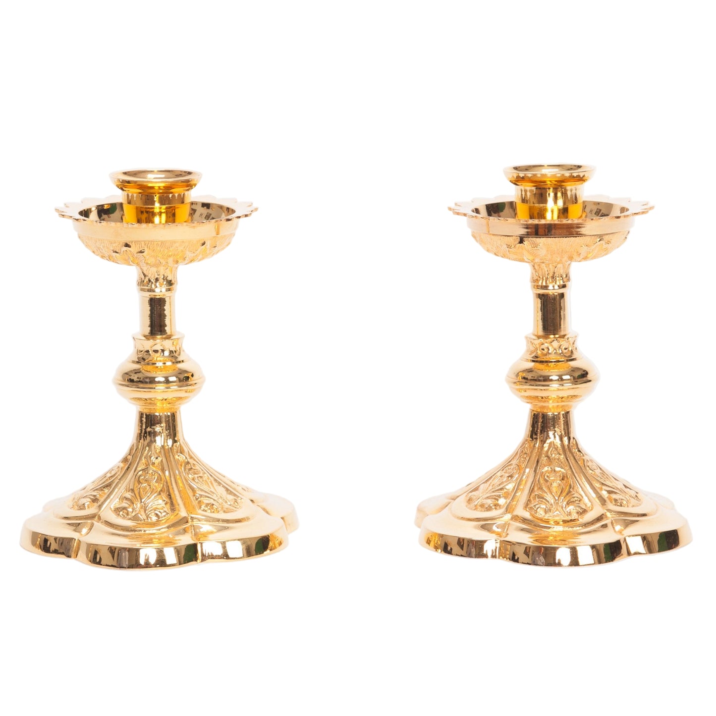 H-44BG Small Gold Plated Altar Candlestick