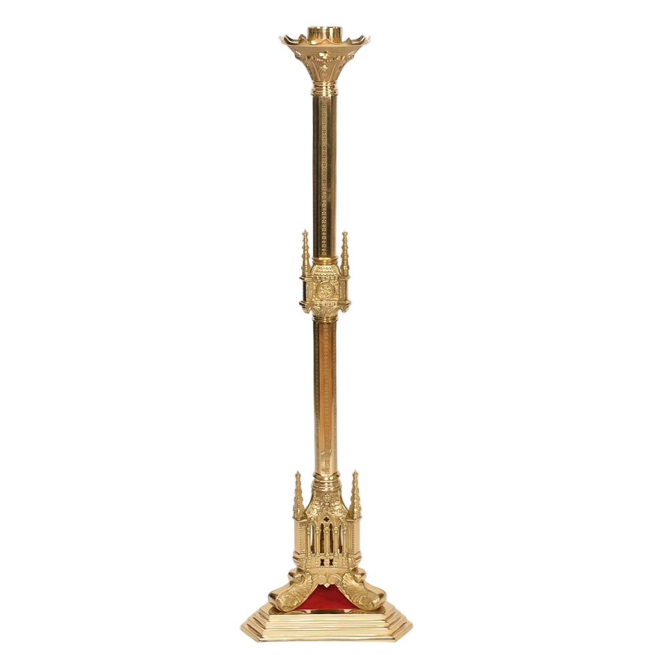 Traditional gothic style paschal candlestick, paschal candlestick, gothic paschal candlestick, brass paschal candlestick