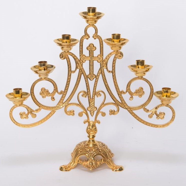 H-77G Gold Plated 7 Light Candelabra