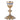 nobilus chalice, all gold plated. ornate filigree and enamels throughout. blue enamel cup. latin texxt