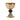 gold plated romanesque chalice. engraved figures on cup and base