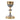 decorative gold plated chalice with silver plated ornate over cup and base accents