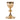 gold plated romanesque chalice. ornate overcup and round base