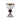 silver plated romanesque chalice.  hammered finish. black onyx stone node