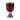 baked red enamel chalice with silver plated base. red enamel cross on base