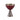 baked red enamel chalice with hammered gold plated base