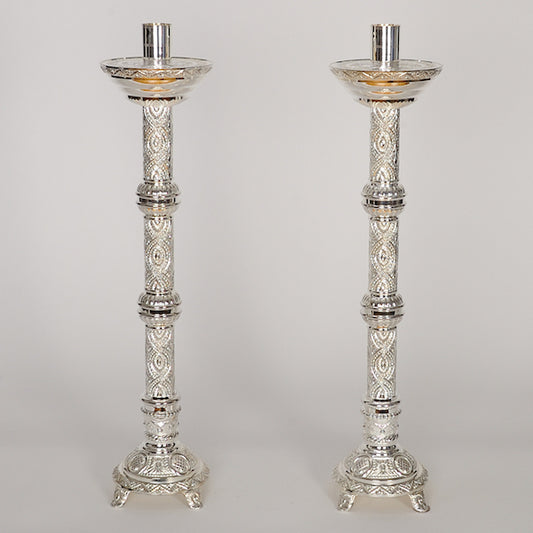 H-98S-24" Silver Plated Candlestick