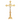 Short decorative gold plated traditional altar cross, crucifix with silver corpus, altar cross