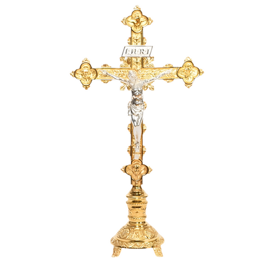 H-98ACSHG Short Gold Altar Cross