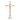 Short decorative silver plated traditional altar cross, crucifix with gold corpus, altar cross