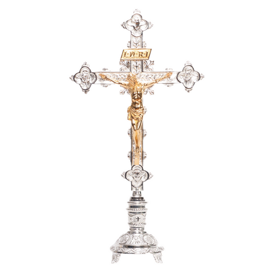 H-98ACSHS Short Silver Plated Altar Cross