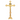 Short decorative gold plated traditional altar cross, crucifix with silver corpus, altar cross, backside