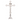 Short decorative silver plated traditional altar cross, crucifix with gold corpus, altar cross, backside
