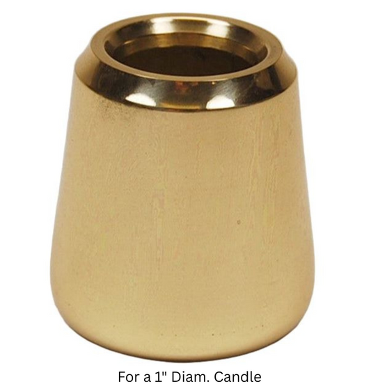 1" Smooth Brass Candle Follower