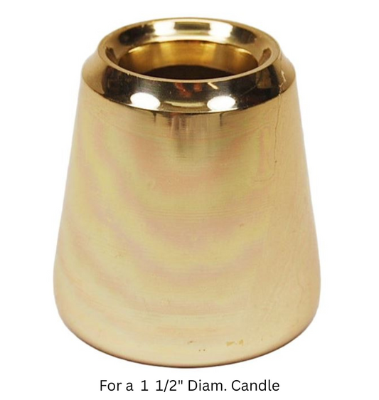 1 1/2" Smooth Brass Candle Follower