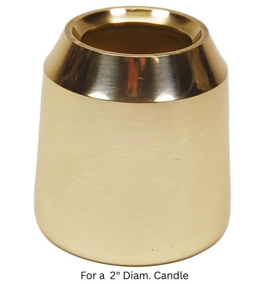 2" Smooth Brass Candle Follower