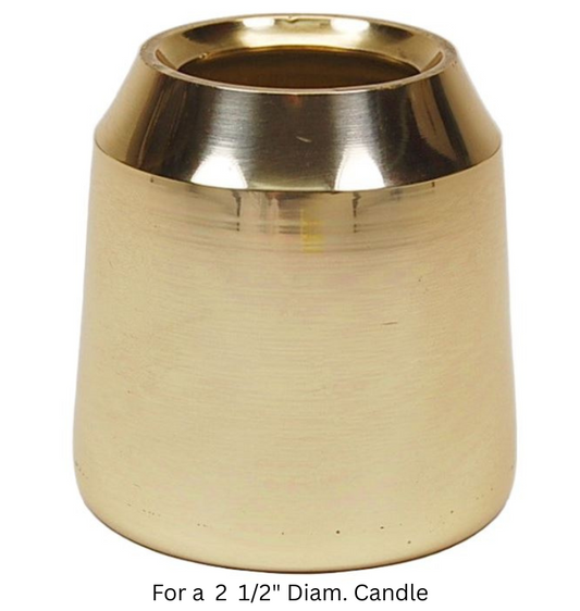 2 1/2" Smooth Brass Candle Follower