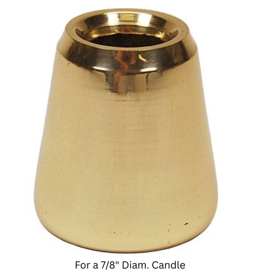 7/8" Smooth Brass Candle Follower