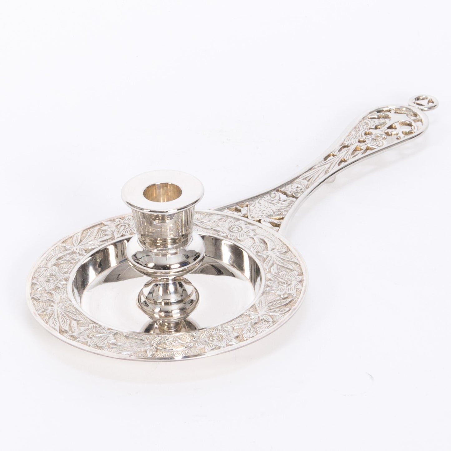 H-105S Silver Plated Bishop Bugia, Candle Holder