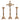 Pair of traditional brass altar candlesticks with smooth stems and matching altar cross, pair of brass altar candlesticks with smooth stems and altar cross, pair of brass altar candlesticks with matching altar cross, brass altar cross with smooth stem, brass altar cross, crucifix with silver corpus
