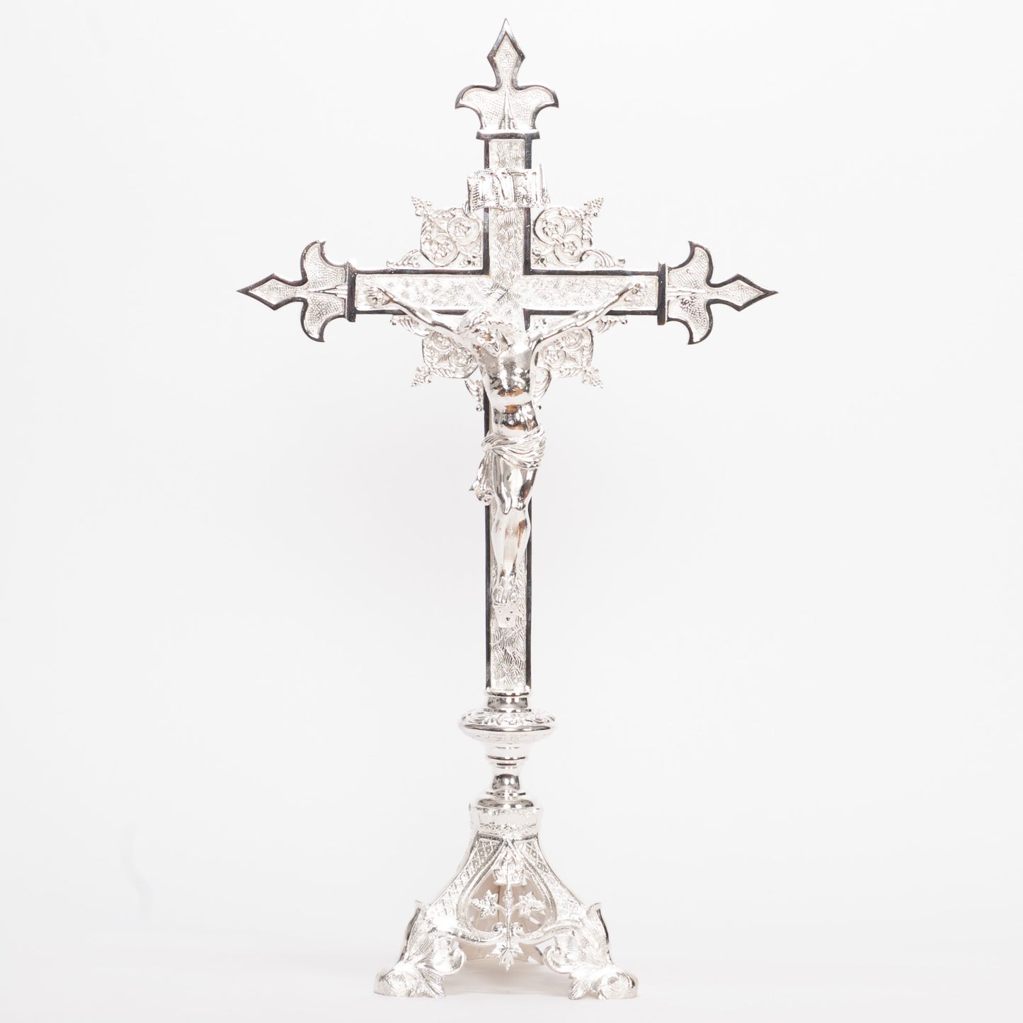 H-135ACSHS Silver Plated Altar Cross, SHORT