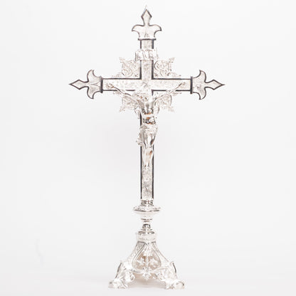 H-135ACSHS Silver Plated Altar Cross, SHORT