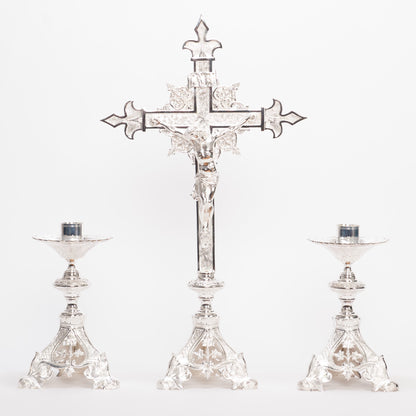 H-135ACSHS Silver Plated Altar Cross, SHORT