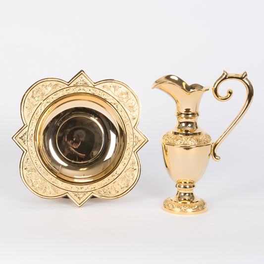 H-158G Gold Plated Ewer and Basin, Lavabo Set