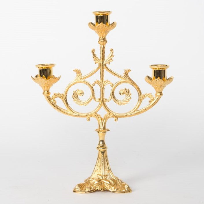 H-181G Gold Plated 3 Light Candelabra