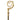 Traditional brass bishop crosier with a crook and three pole pieces.