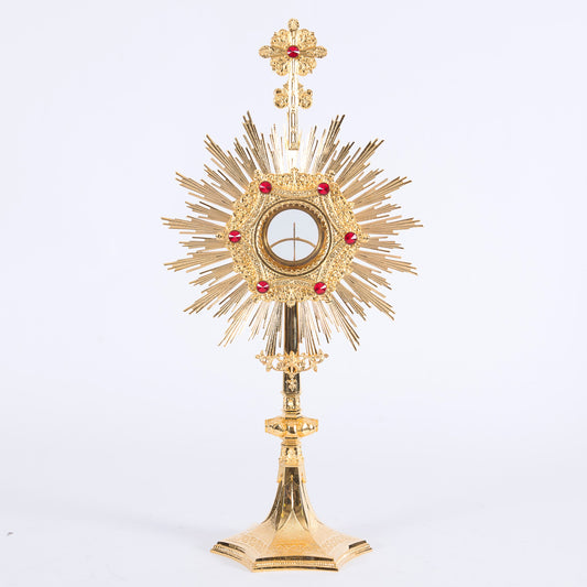 H-210XR Traditional Monstrance with Luna, 24K Gold Plated