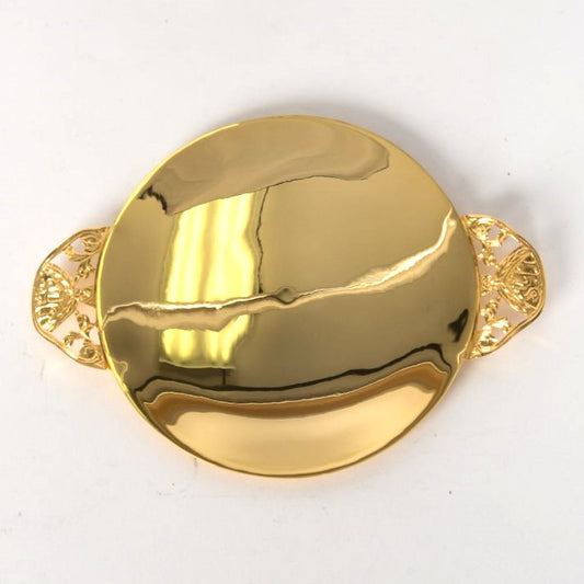H-225 Gold Plated Communion Paten with Handles