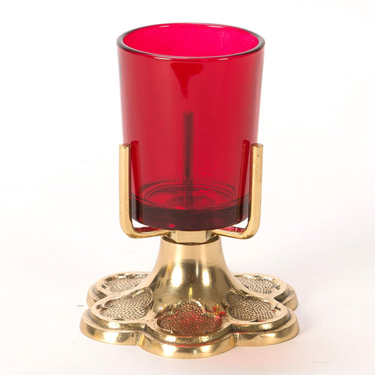 H-229 Chapel Votive Candle with Red Glass