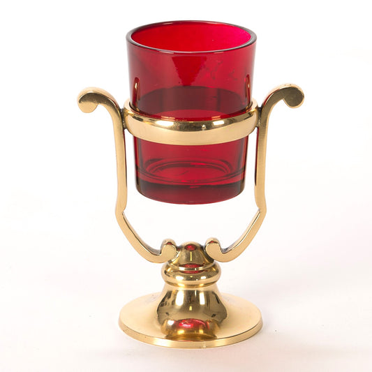 H-230 Chapel Votive Candle with Red Glass