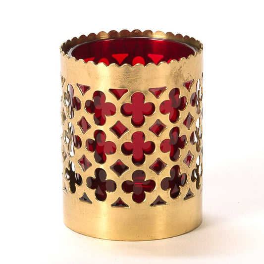 H-231 Chapel Votive Candle with Red Glass